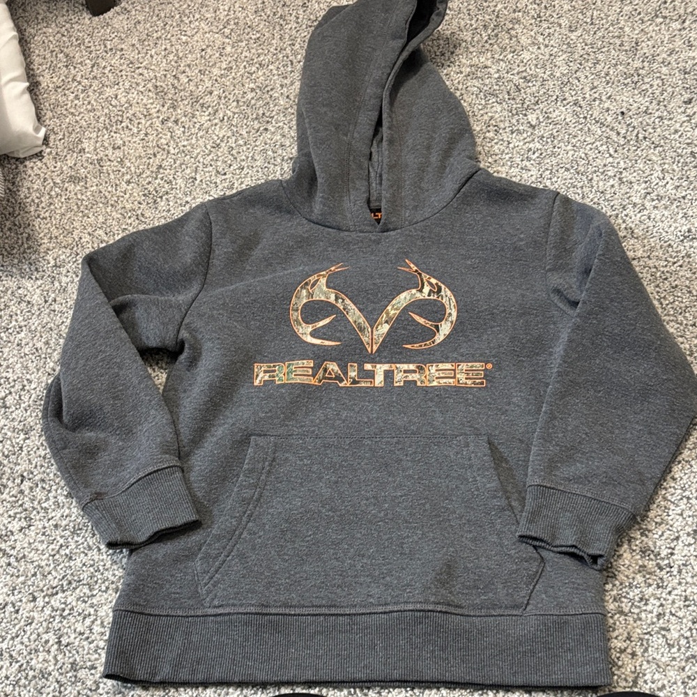 Realtree Charcoal Hoodie with Camo Logo